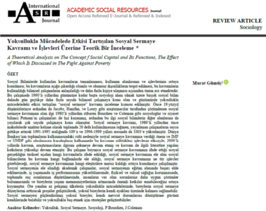 Yoksullukla Mücadele Kapsamında Gerçekleştirilen Bilimsel Çalışmalar